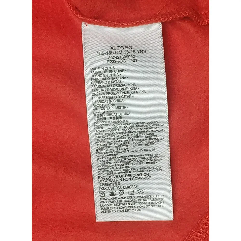 Levi’s Girls XL Red Hoodie Sweatshirt Cozy Athleisure Retro Streetwear
